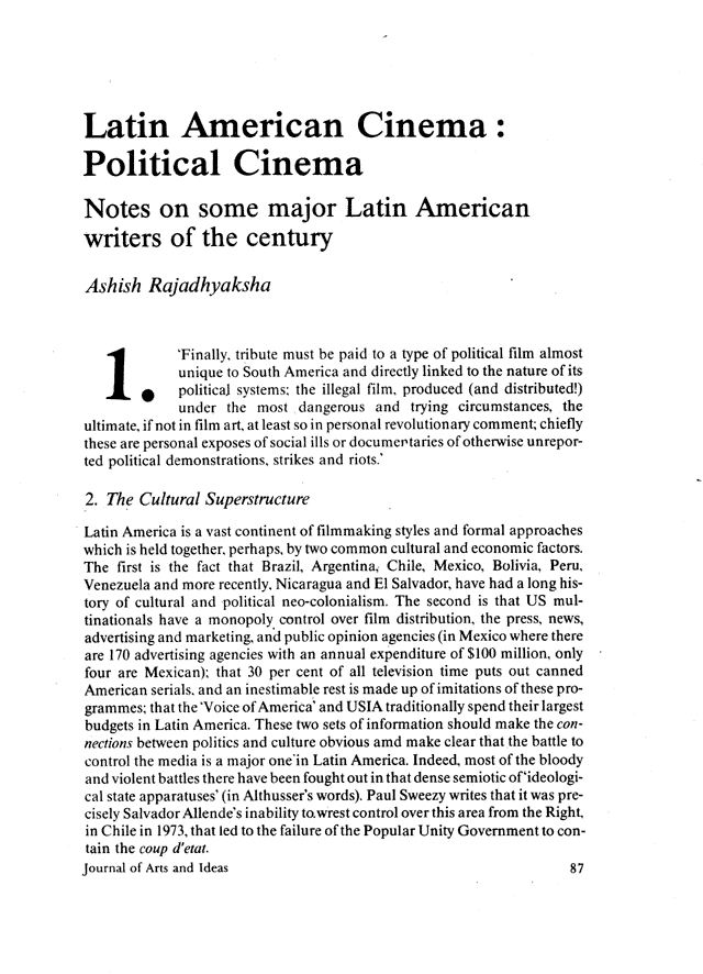 Journal of Arts & Ideas, issues 10-11, Jan-June 1985, page 87.