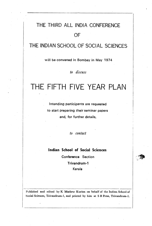 Social Scientist, issues 18-19, Jan-Feb 1974, back material.