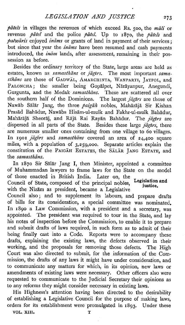 Imperial Gazetteer2 of India, Volume 13, page 273
