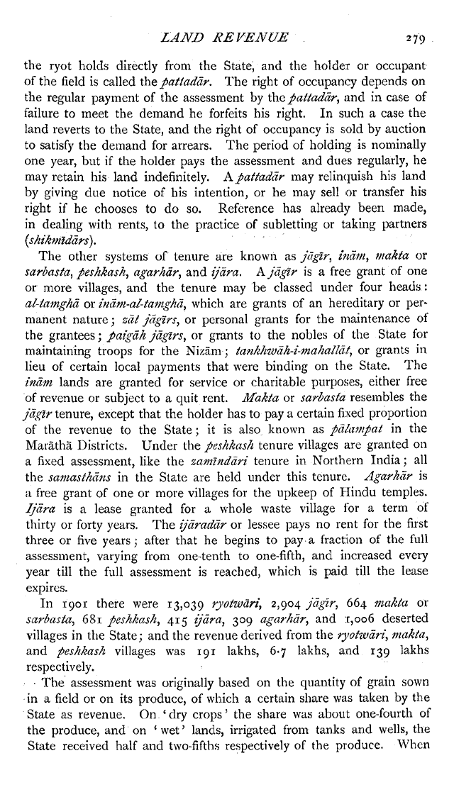 Imperial Gazetteer2 of India, Volume 13, page 279