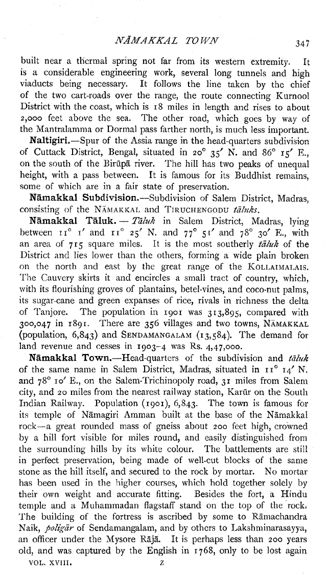 Imperial Gazetteer2 of India, Volume 18, page 347