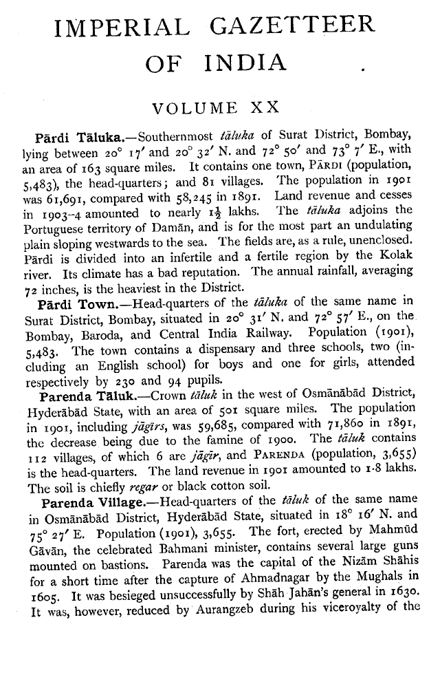 Imperial Gazetteer2 of India, Volume 20, page 1