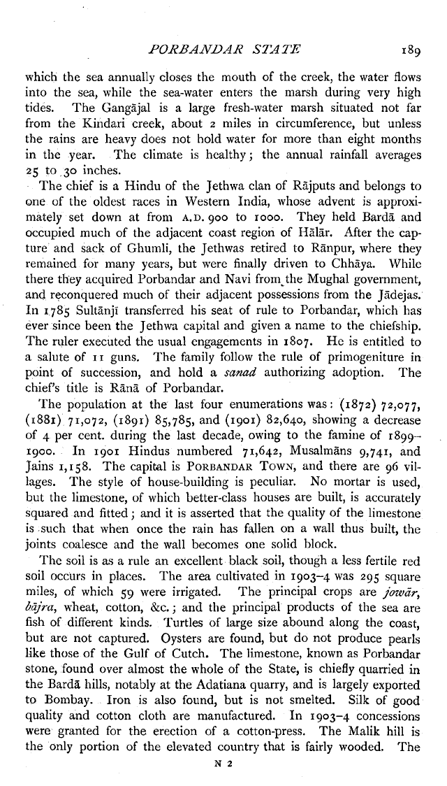Imperial Gazetteer2 of India, Volume 20, page 189