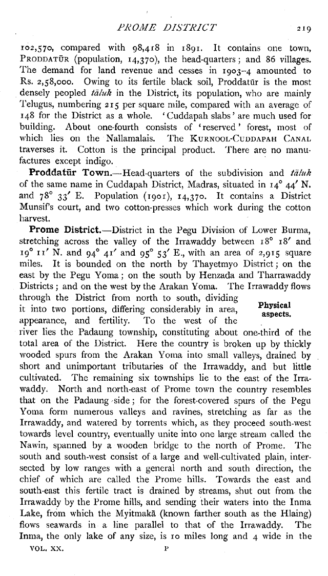 Imperial Gazetteer2 of India, Volume 20, page 219