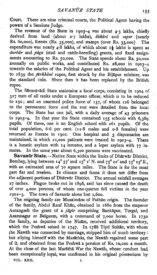 Imperial Gazetteer2 of India, Volume 22, page 155