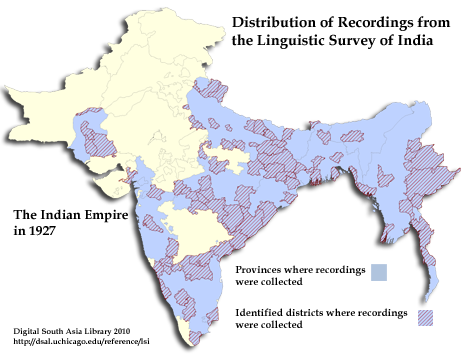 Distribution of Recordings from the Linguistic Survey of India