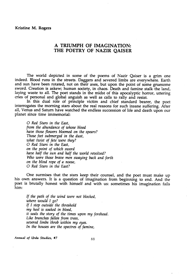Annual of Urdu Studies, No. 7, 1990. Page 88.