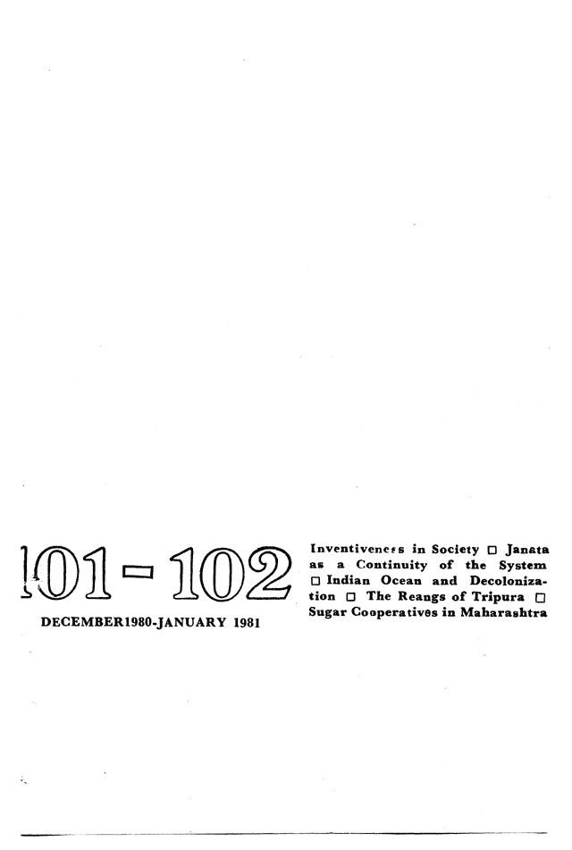 Social Scientist, issues 101-02, Dec-Jan 1980-81, front cover.