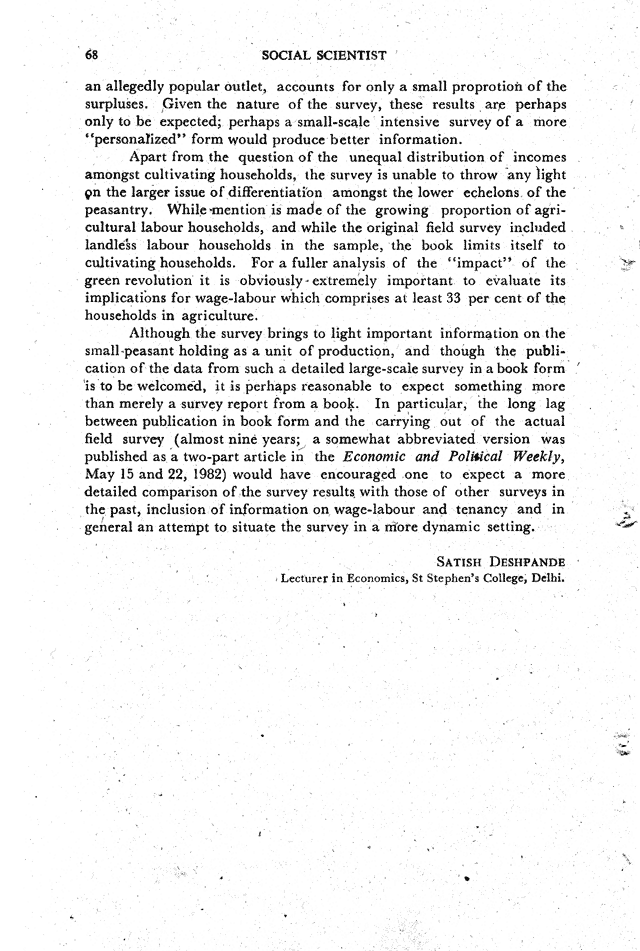 Social Scientist, issues 130, March 1984, page 68.