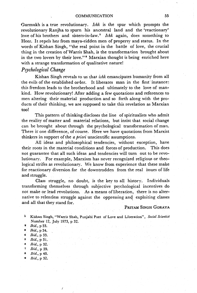 Social Scientist, issues 20, March 1974, page 55.