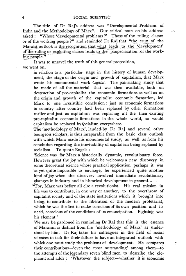 Social Scientist, issues 2, Sept 1972, page 4.