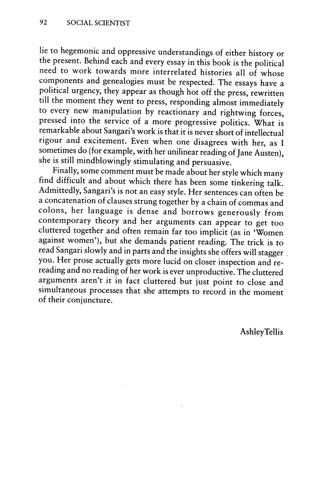 Social Scientist, issues 330-331, Nov-Dec 2000, page 92.