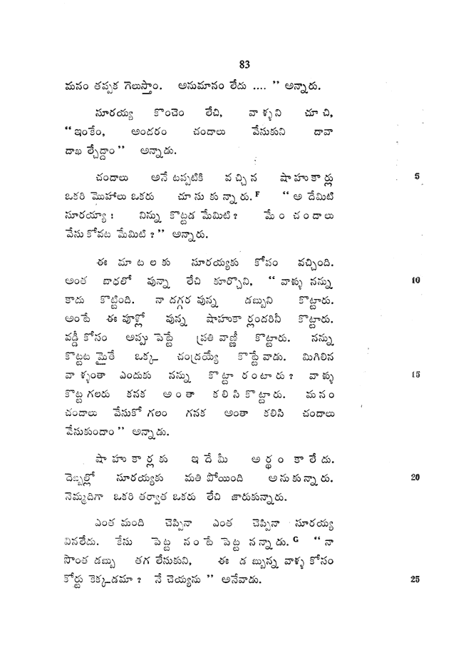 Graded Readings in Modern Literary Telugu, page 83.