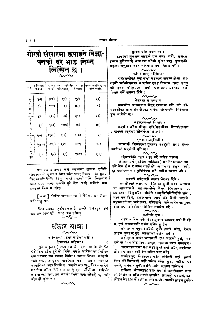 Gorkha Sansar, 9 Aug 1927, page 2