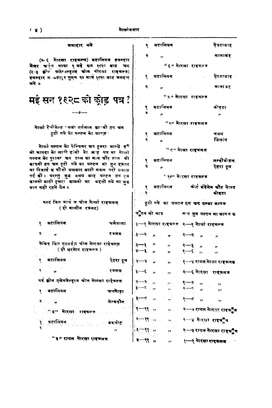 Gorkha Sansar, 11 May 1928, page 4