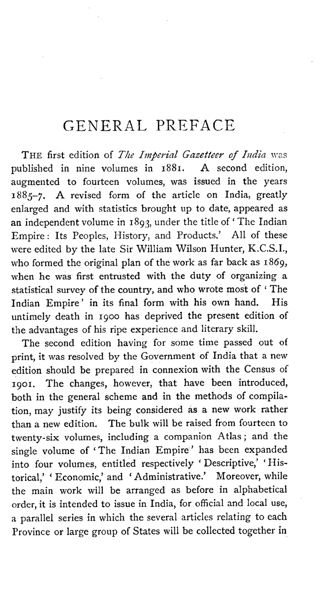 Imperial Gazetteer2 of India, Volume 1, general preface, page v
