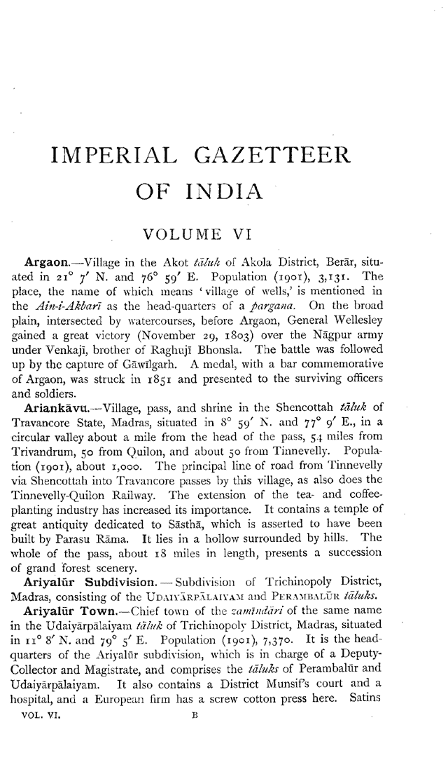 Imperial Gazetteer2 of India, Volume 6, page 1