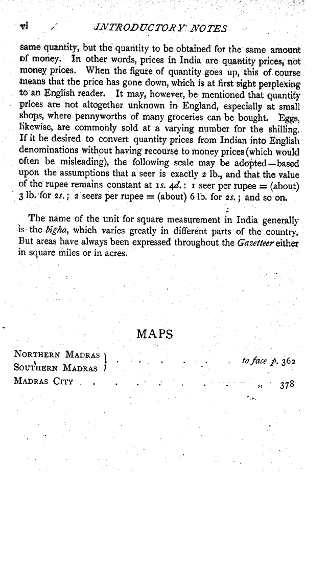 Imperial Gazetteer2 of India, Volume 16, introducotry notes, page vi