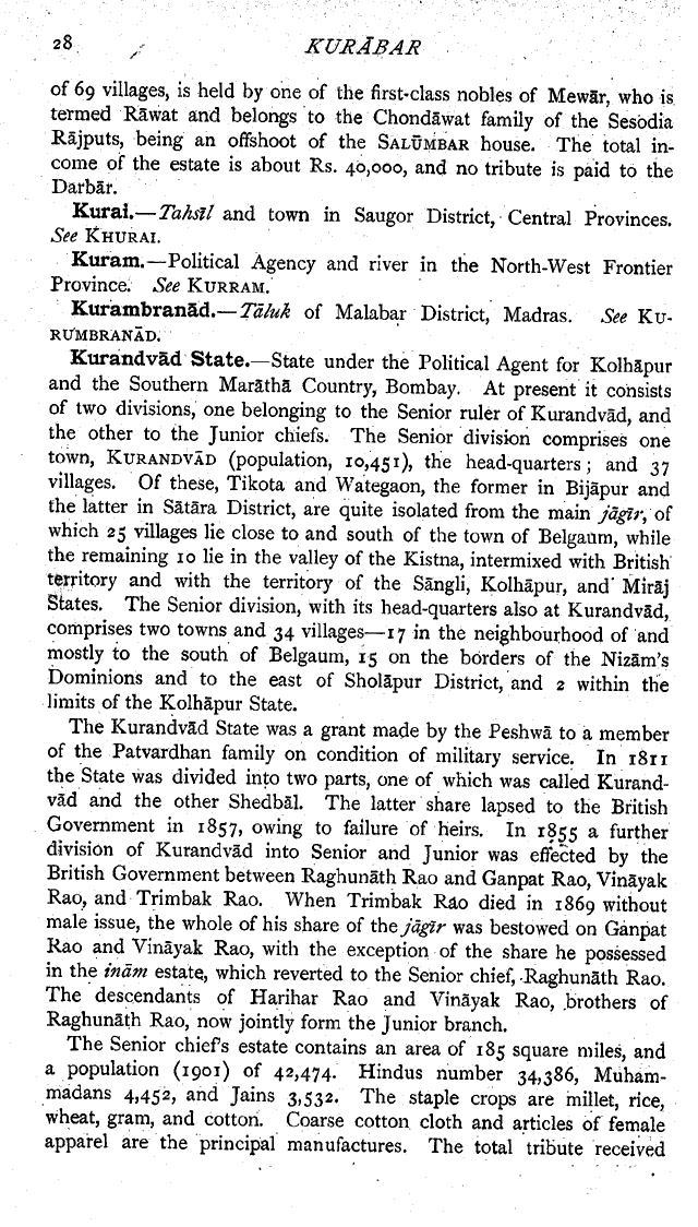Imperial Gazetteer2 of India, Volume 16, page 28