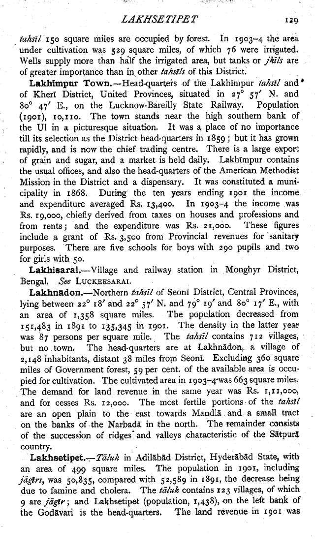 Imperial Gazetteer2 of India, Volume 16, page 129