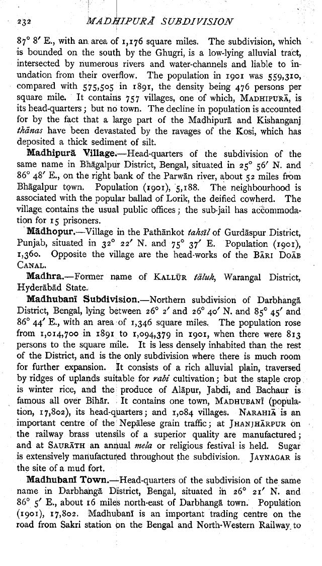 Imperial Gazetteer2 of India, Volume 16, page 232