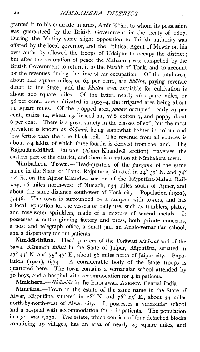 Imperial Gazetteer2 of India, Volume 19, page 120
