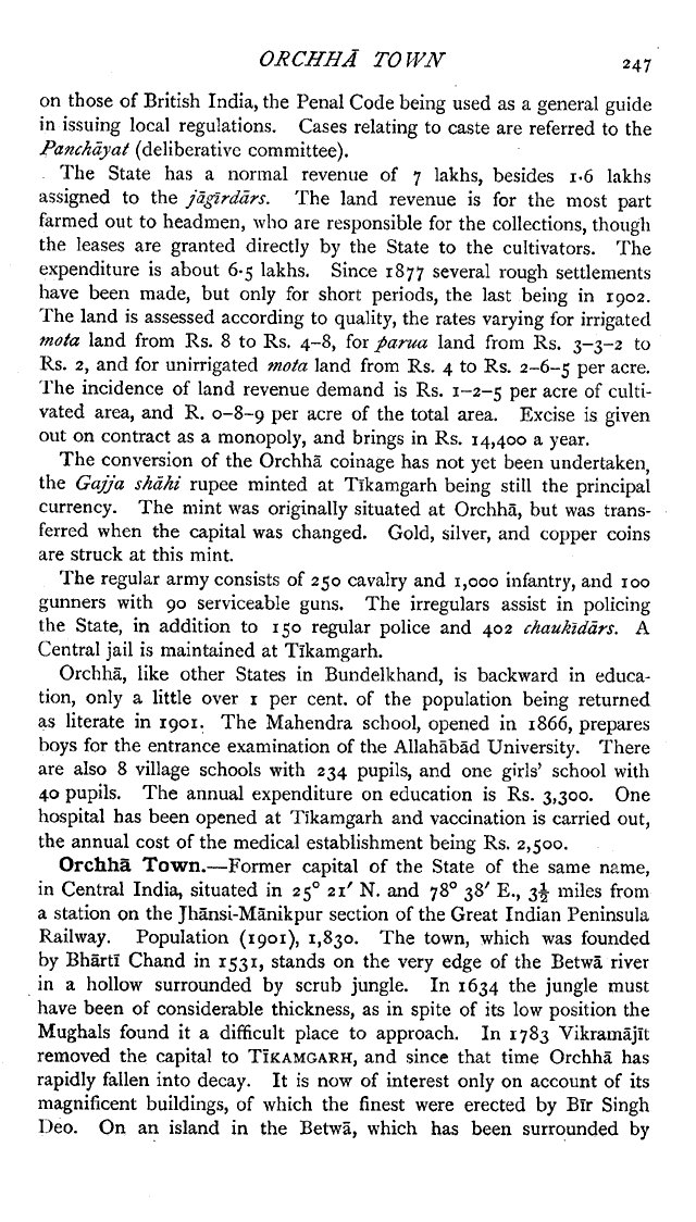 Imperial Gazetteer2 of India, Volume 19, page 247